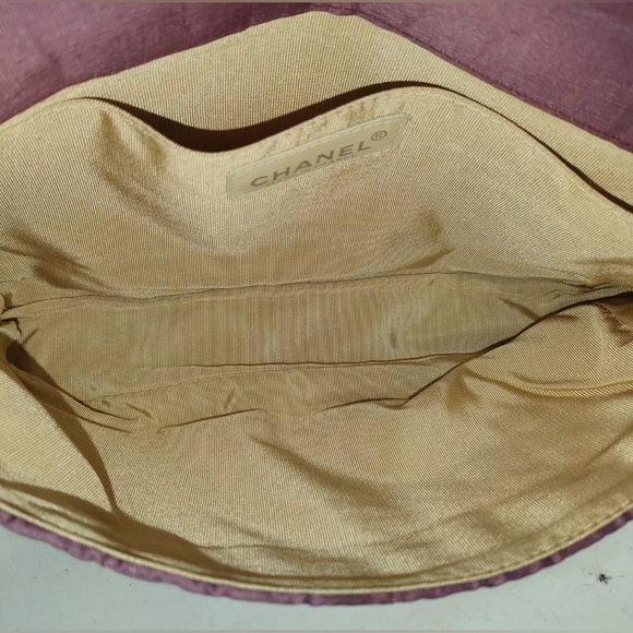 Auth Chanel Purple Iridescent Quilted Mademoiselle Flap Shoulder Bag - Picture 4 of 10